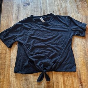 Nanette Lepore Play Black Tie-Front Women's Tee shirt short sleeve T shirt NWT